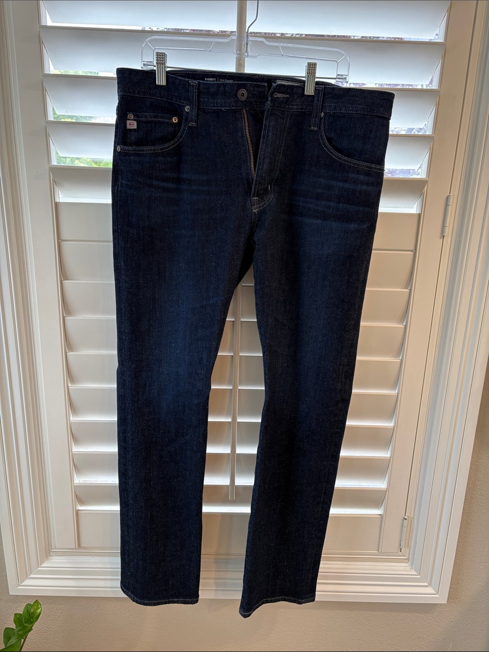 Ag Adriano Goldschmied Deep Indigo Slim Straight Jeans